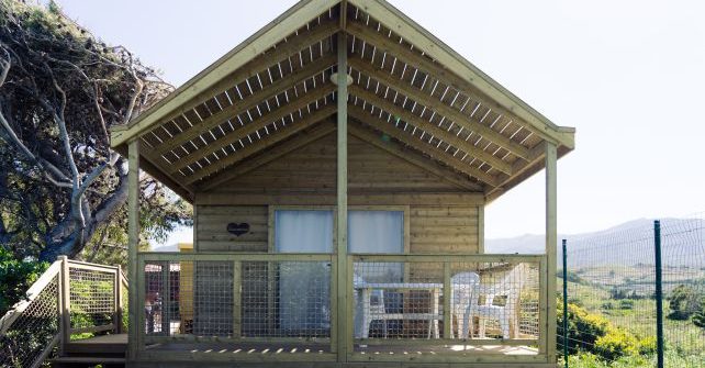 ECOLODGE op palen met uizicht op zee met water & sanitair (4/6 pers) model 2018